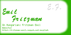 emil fritzman business card